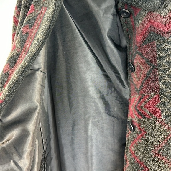 Vintage Forecaster Sport Southwestern Fleece/Sherpa Button Down Coat, M - Picture 7 of 9